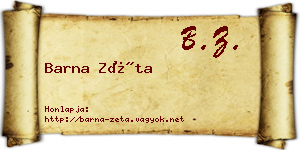 Barna Zéta névjegykártya